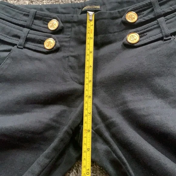 Roberto Cavalli Build - in Belt Black Denim Pant